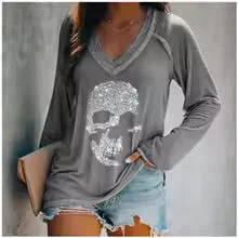 Fashionable Skull Print Womens Sweater