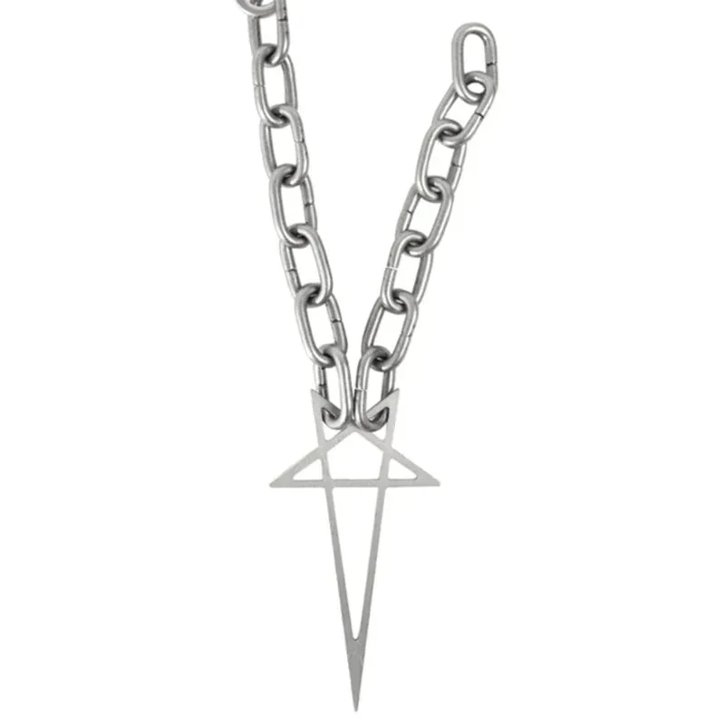 Mens Gothic Silver Chain Necklace Premium Steel Alloy