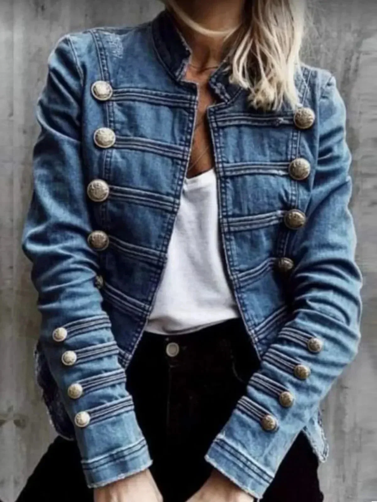 Blue Vintage Denim Jacket for Women