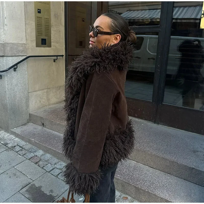 Brown Faux Fur Vintage Womens Coat - Limited Edition