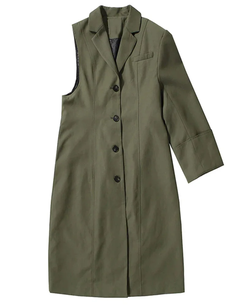 Green Trench Coat Jacket Womens Elegant Style