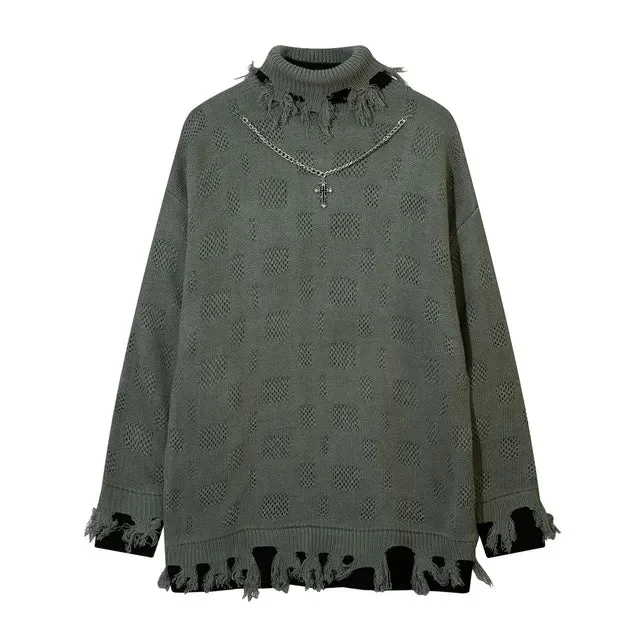 Gothic Vintage Black Pullover for Women Premium Cotton Blend