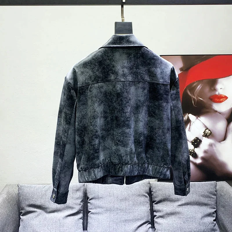 Premium Gray Faux Leather Casual Mens Jacket - Limited Edition