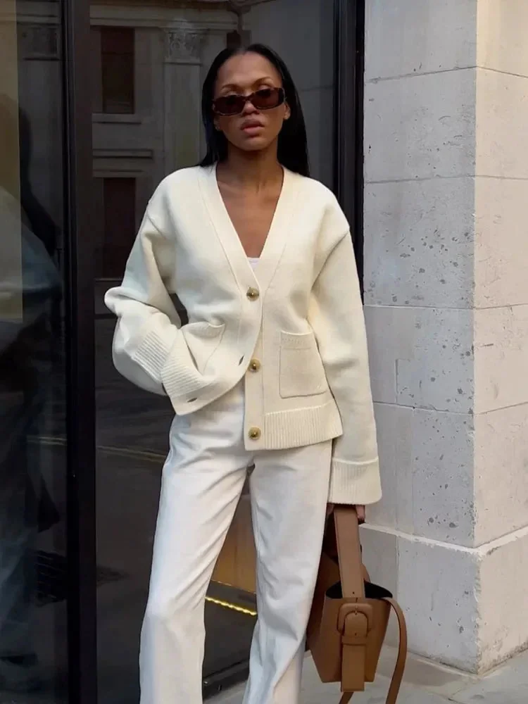 Brown Knitted Cardigan for Women Premium Cotton Blend