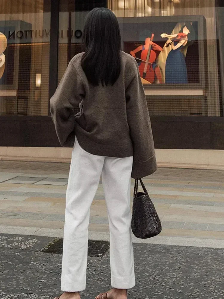 Brown Knitted Cardigan for Women Premium Cotton Blend