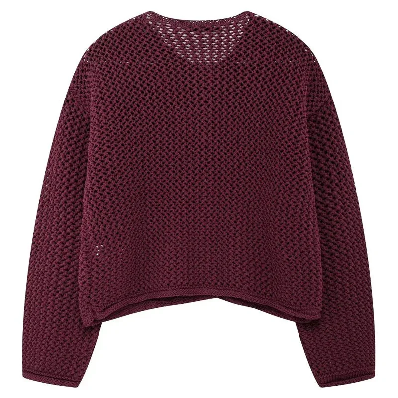 Burgundy Knitted Womens Cardigan | Premium Cotton Blend