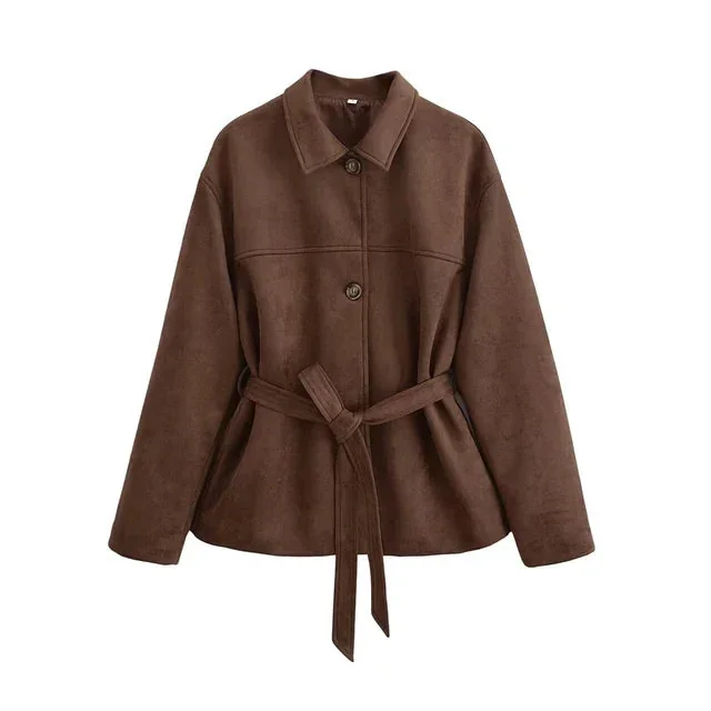 Brown Faux Suede Womens Jacket - Limited Edition