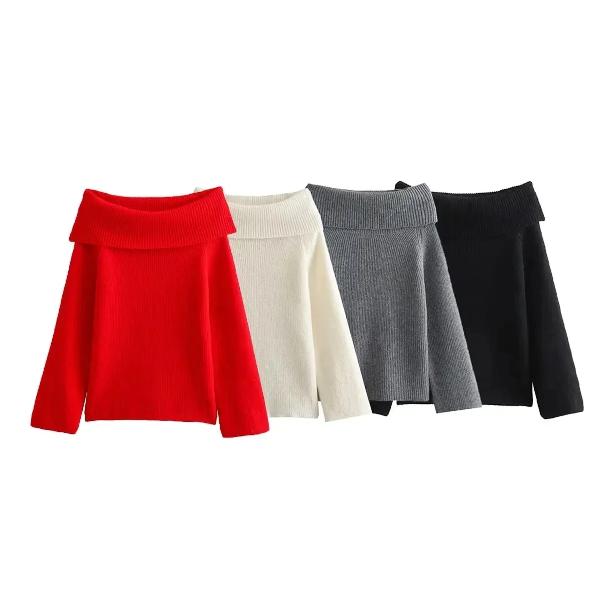 Chic Black Knitted Pullover for Women