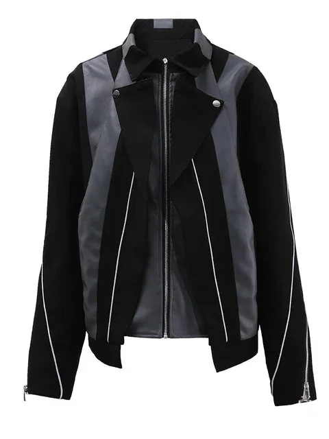 Stylish Black Faux Leather Womens Jacket