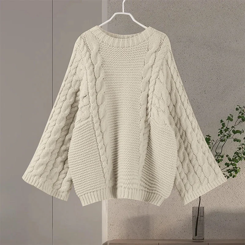 Oversized White Knitted Jumper for Women Stylish & Cozy