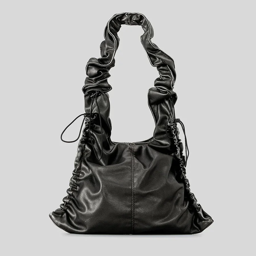 Vintage Faux Leather Womens Handbag in Black - Premium Quality