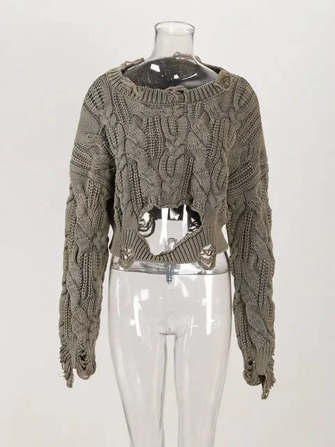 Brown Knitted Sweater for Women Premium Cotton Blend