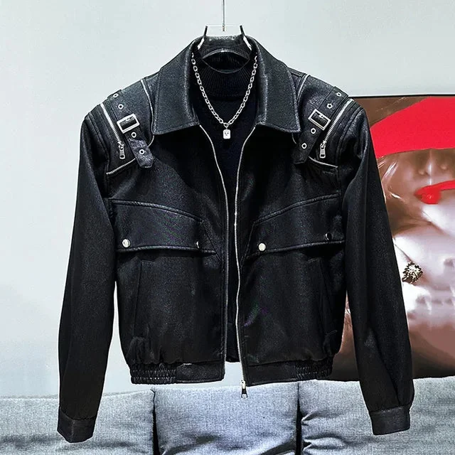 Premium Black Cotton Polyester Blend Mens Jacket