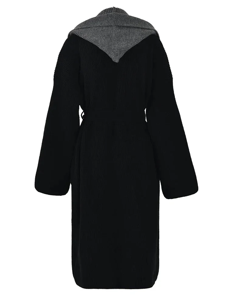 Gray Hooded Cardigan Womens Casual Style