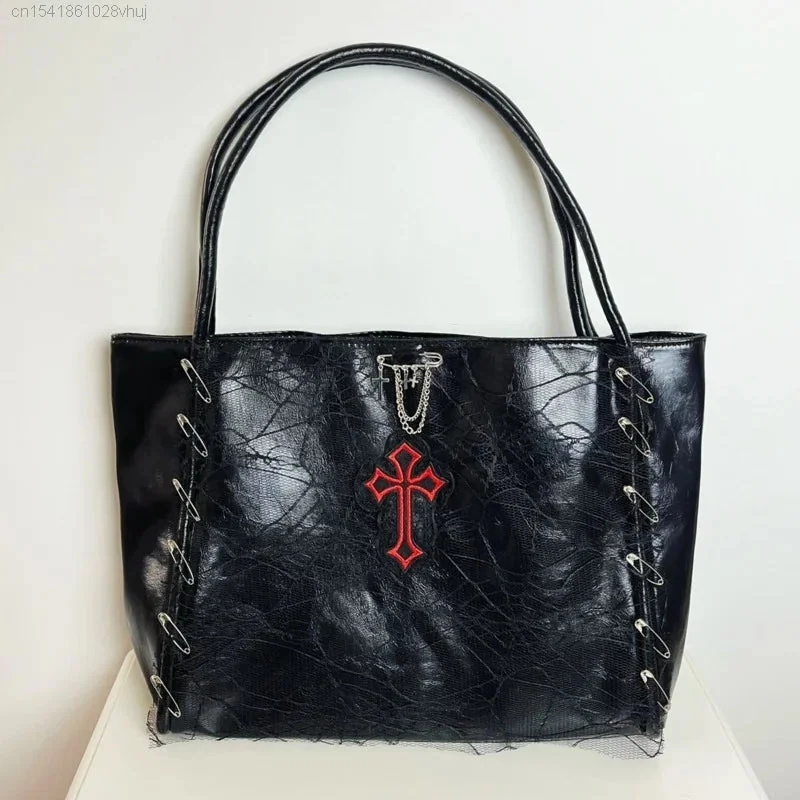 Gothic Black Faux Leather Womens Bag