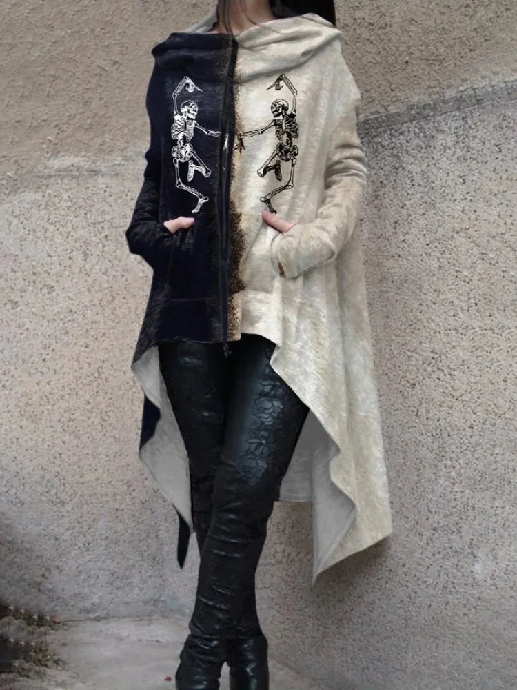 Chic Black Skull Hoodie for Women