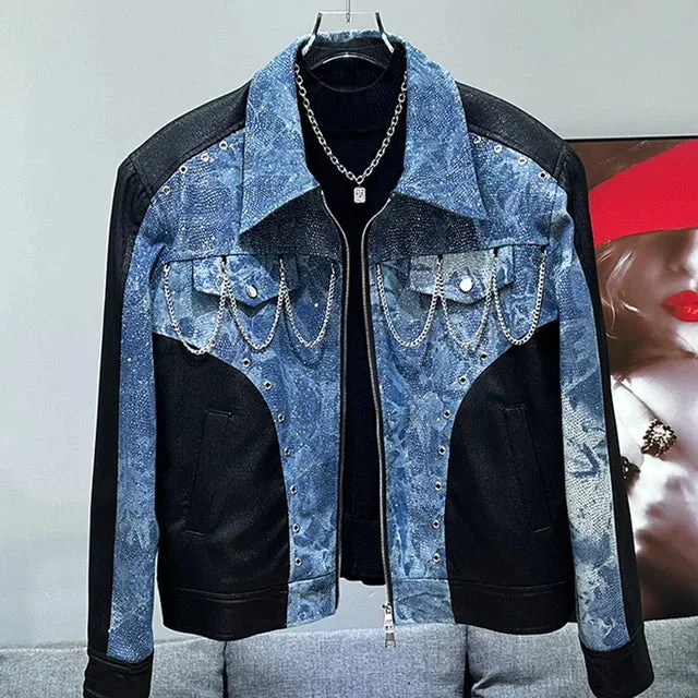 Blue Denim Jacket for Men Premium Cotton Polyester Blend
