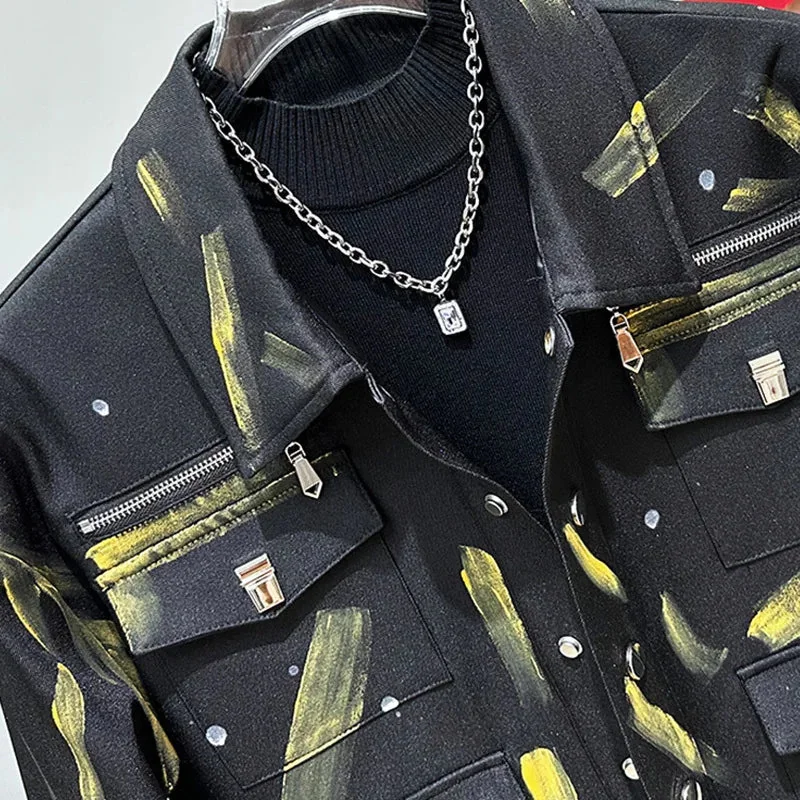 Black Premium Cotton Polyester Blend Mens Jacket