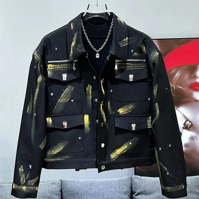 Black Premium Cotton Polyester Blend Mens Jacket