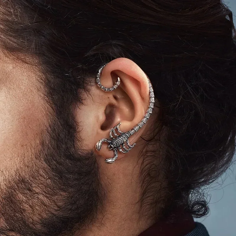 Silver Scorpion Ear Clip Statement Piece