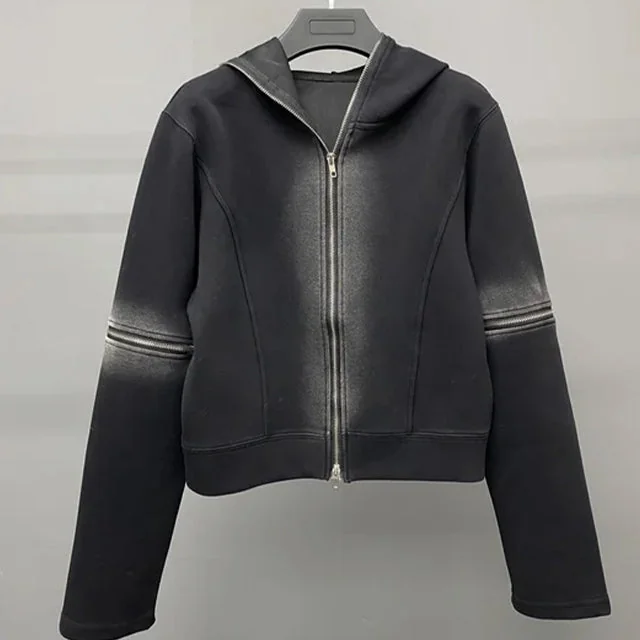 Black Washed Hoodie for Women One Size Premium Cotton Polyester Blend