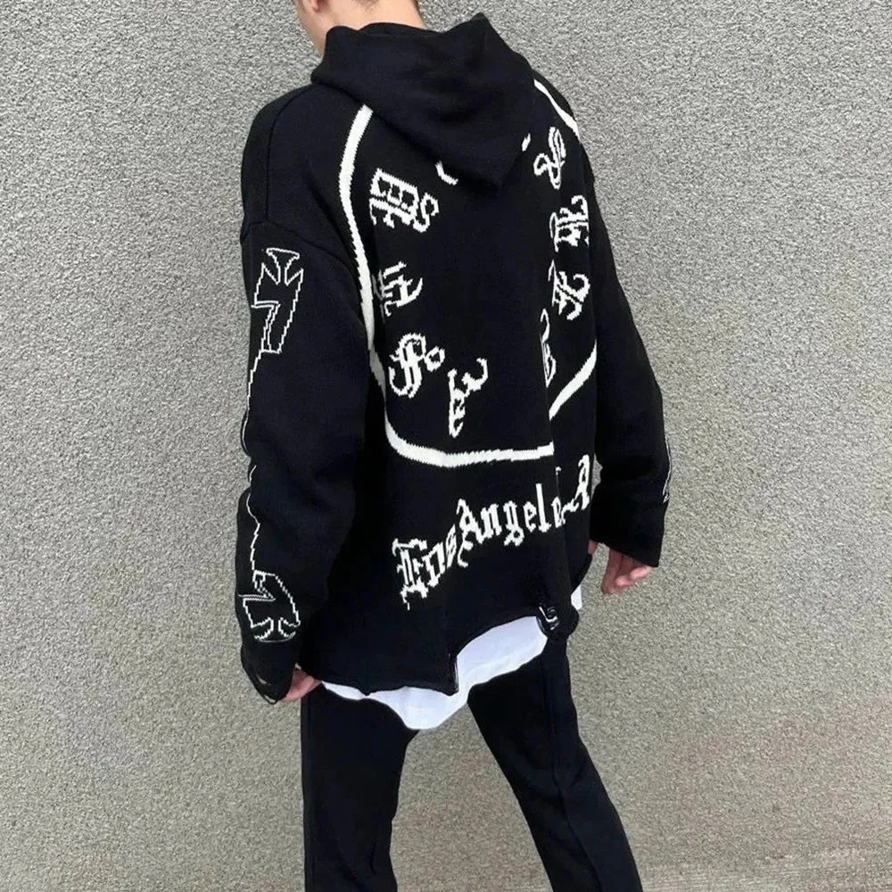 Gothic Style Mens Cotton Polyester Blend Hoodie