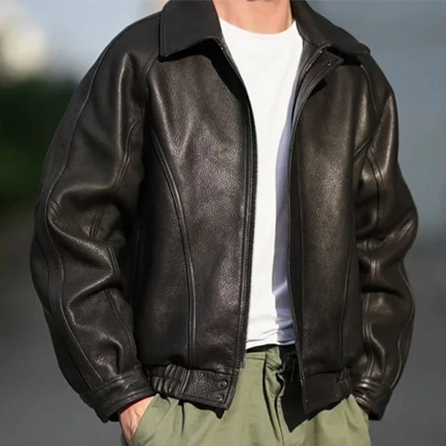Black Faux Leather Mens Jacket - Premium Quality