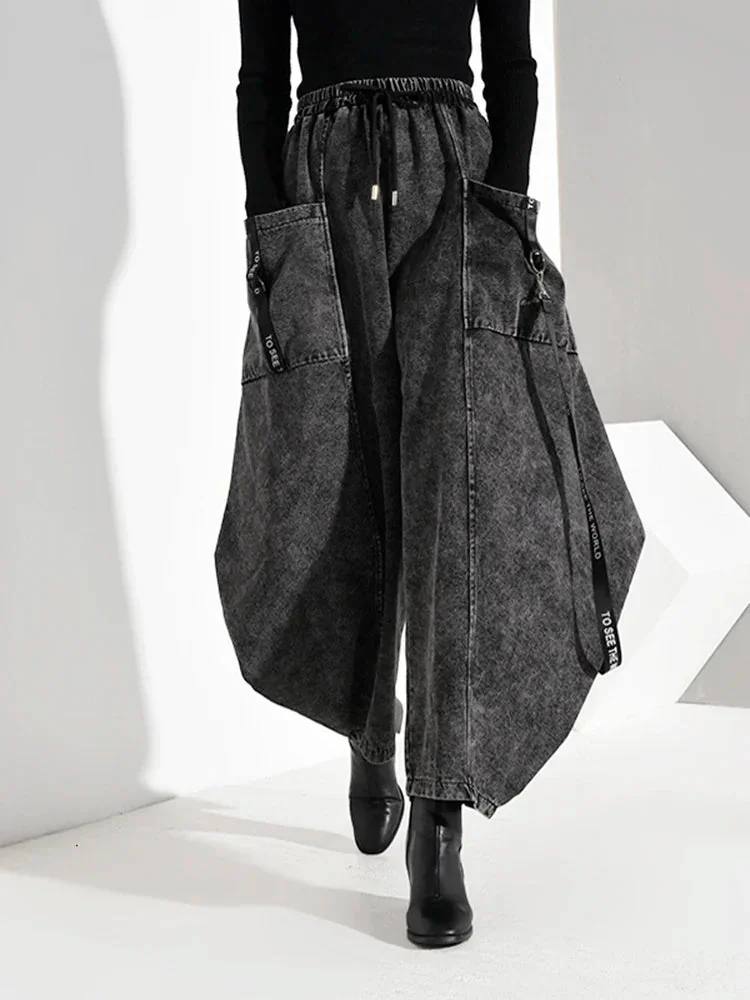 Black Wide Leg Womens Pants - Premium Cotton Polyester Blend