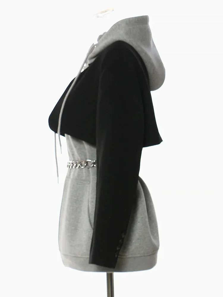 Gray Hooded Sweatshirt for Women Premium Cotton Blend