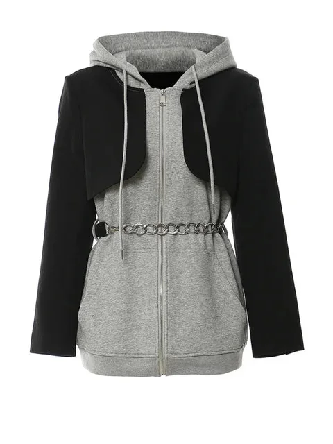 Gray Hooded Sweatshirt for Women Premium Cotton Blend