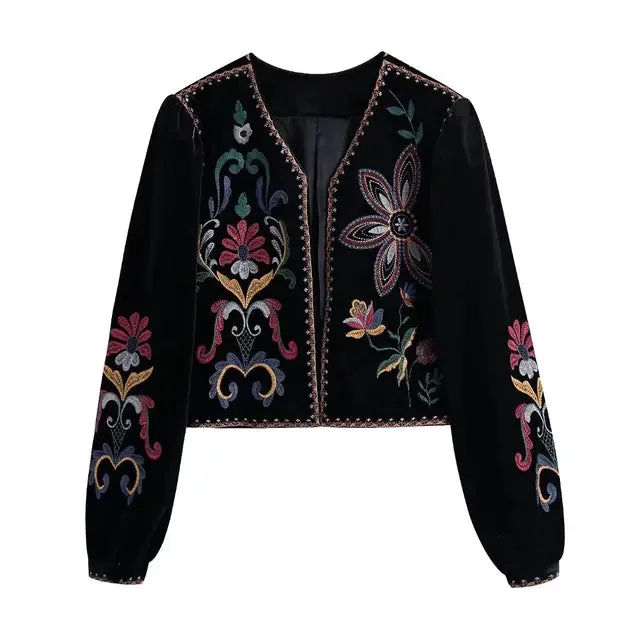 Black Premium Womens Embroidery Jacket - Limited Edition