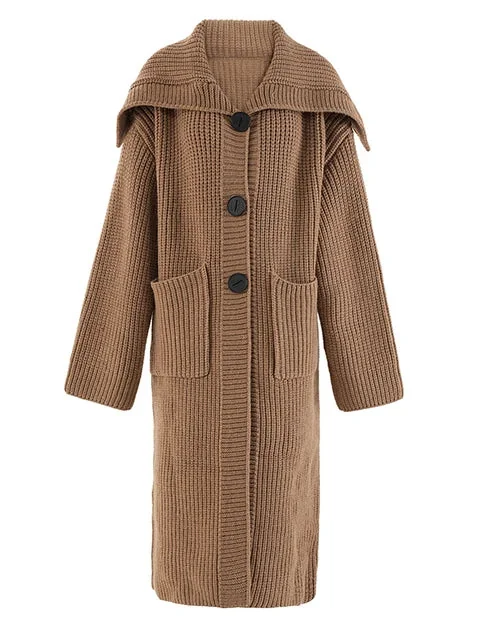 Brown Premium Cotton Blend Cardigan - One Size