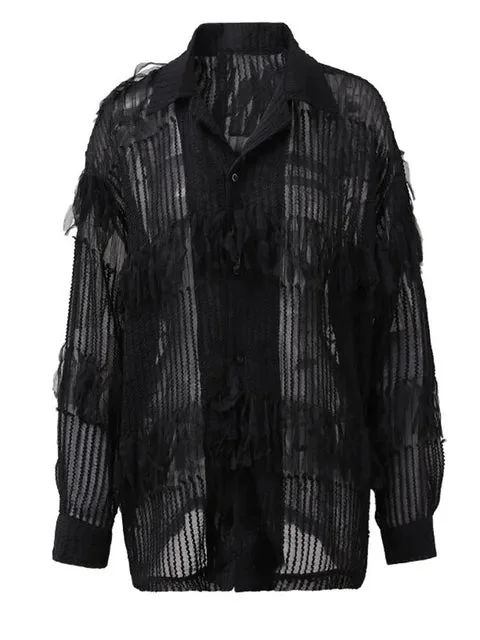 Premium Cotton Blend Womens Black Blouse