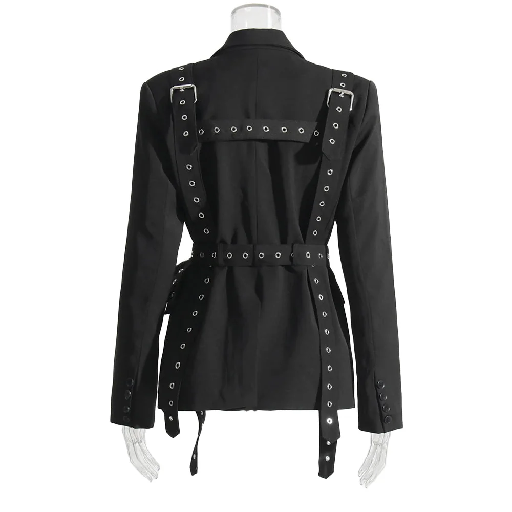 Classic Black Womens Cotton-Poly Blend Blazer