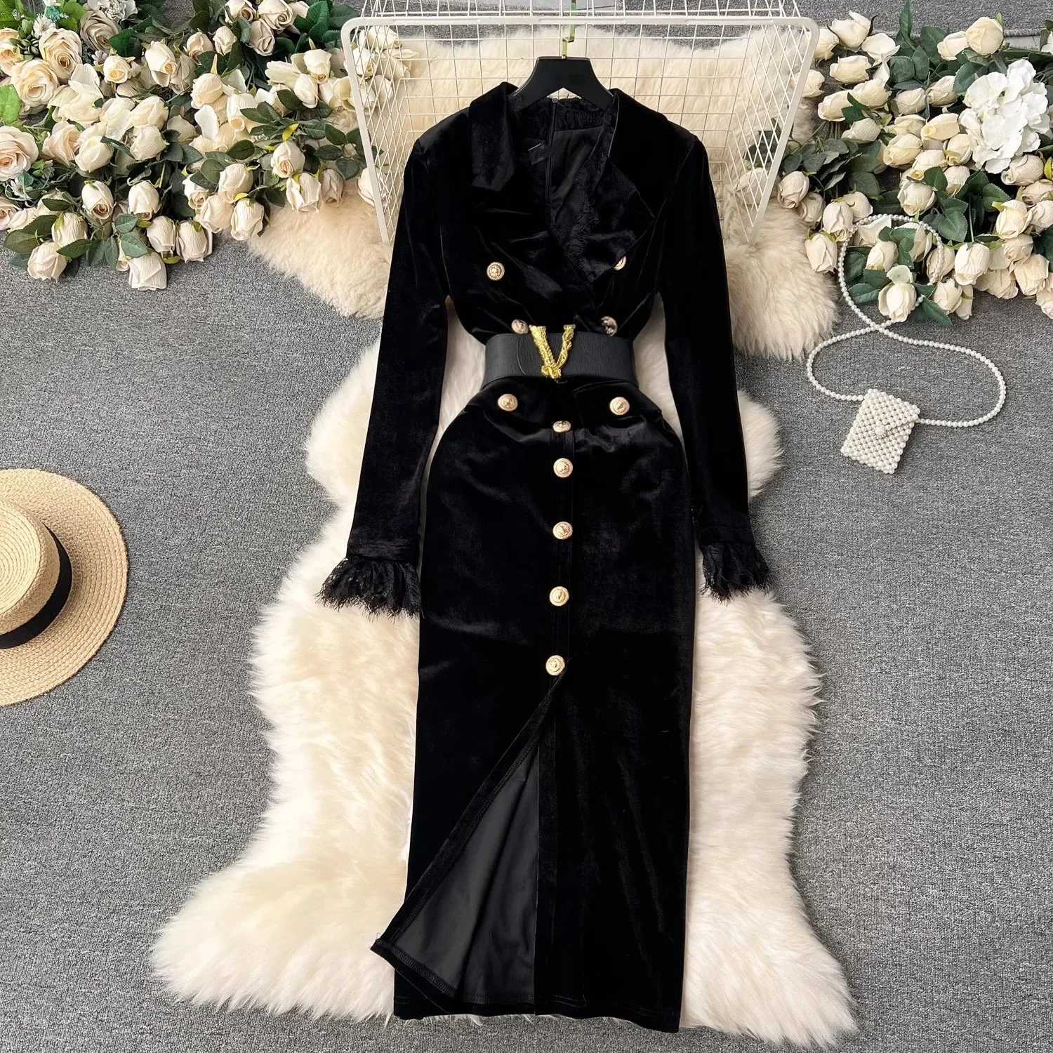 Premium Velvet Long Dress for Women