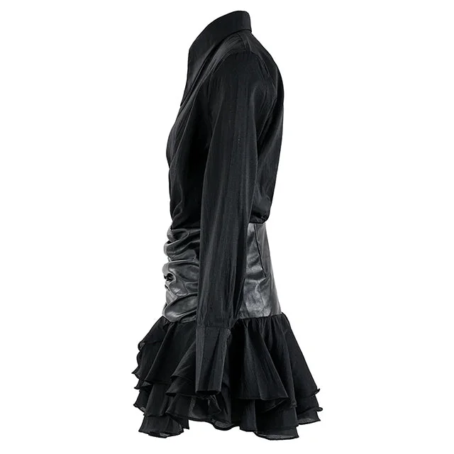 Chic Black Cotton Polyester Blend Dress