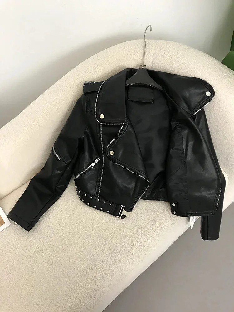 Short Faux Leather Jacket for Women