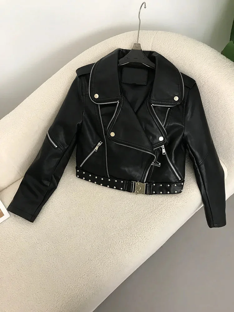Short Faux Leather Jacket for Women