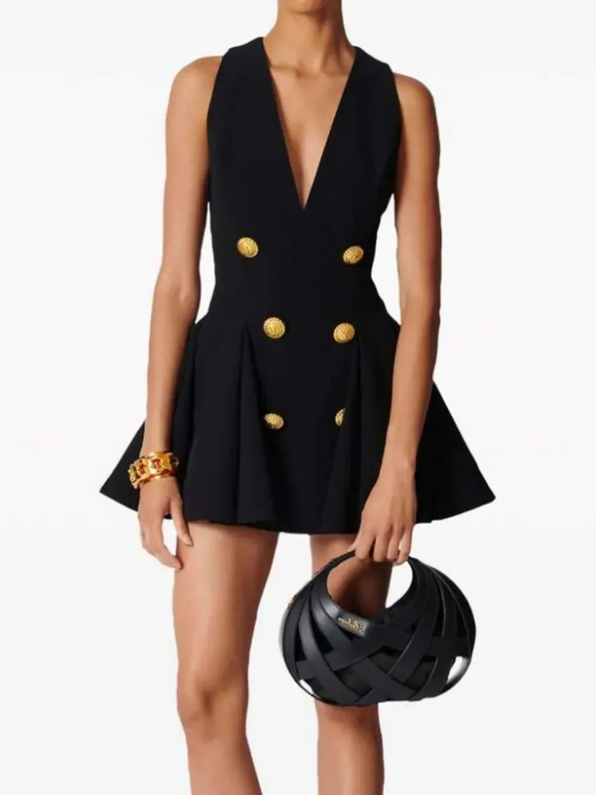 Premium Black Cotton Polyester Womens Dress