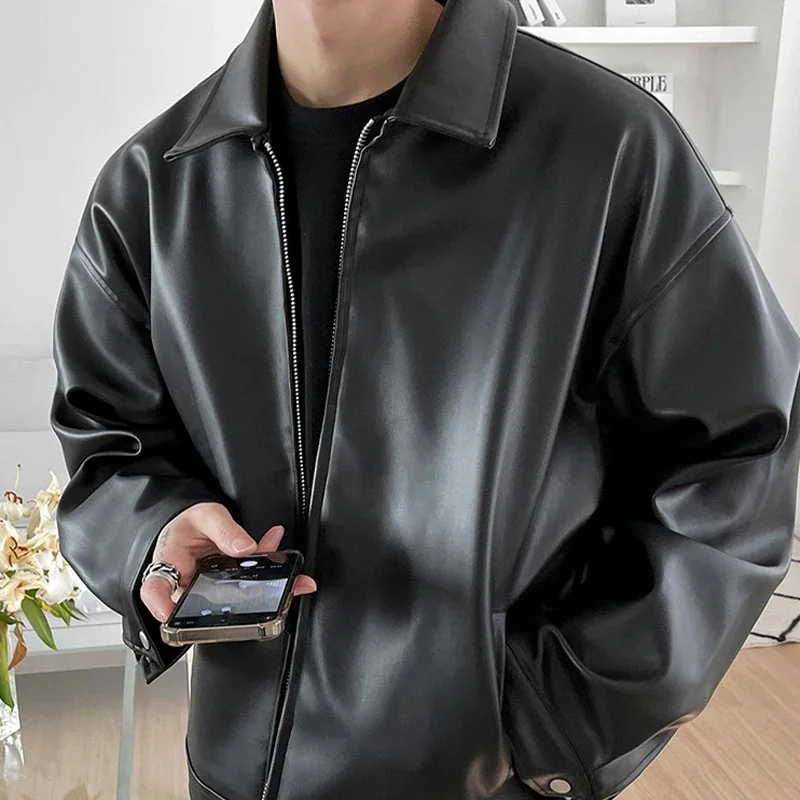 Premium Black Faux Leather Mens Jacket - Limited Edition