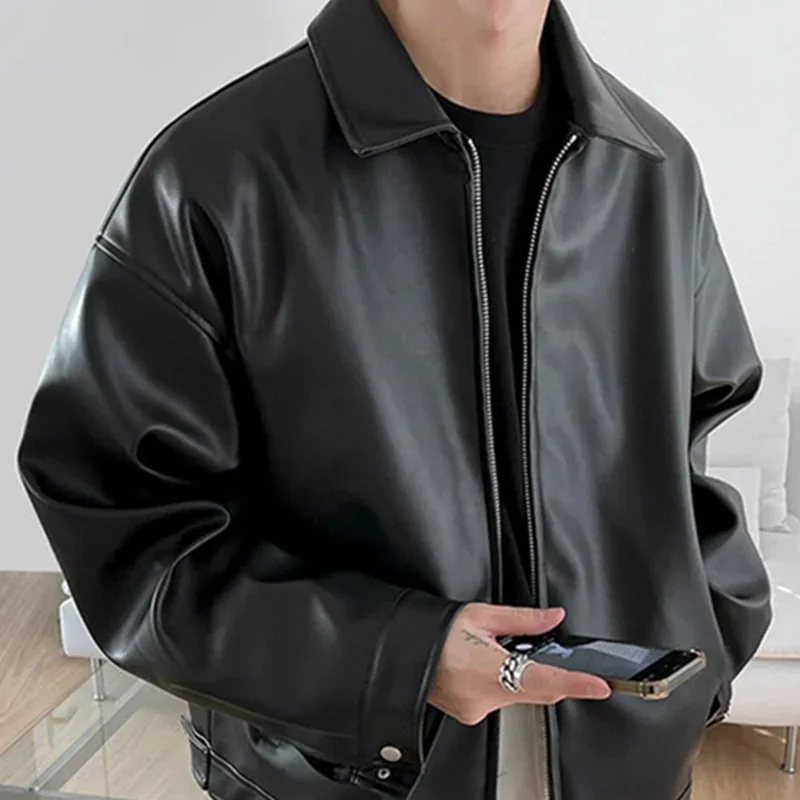 Premium Black Faux Leather Mens Jacket - Limited Edition