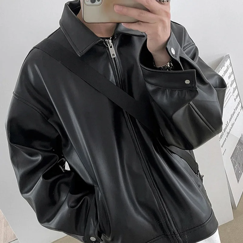 Premium Black Faux Leather Mens Jacket - Limited Edition