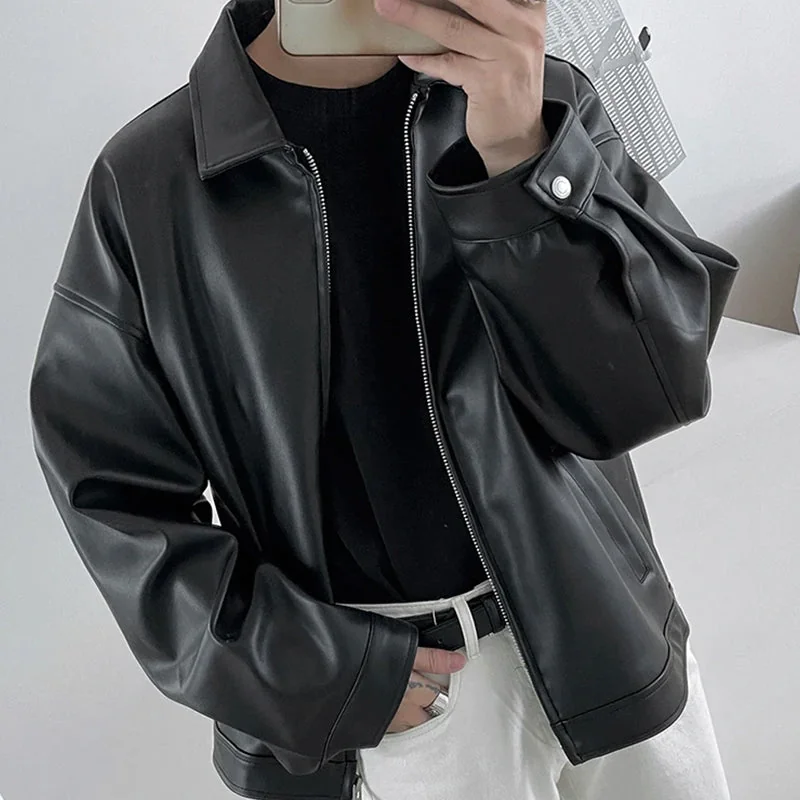 Premium Black Faux Leather Mens Jacket - Limited Edition