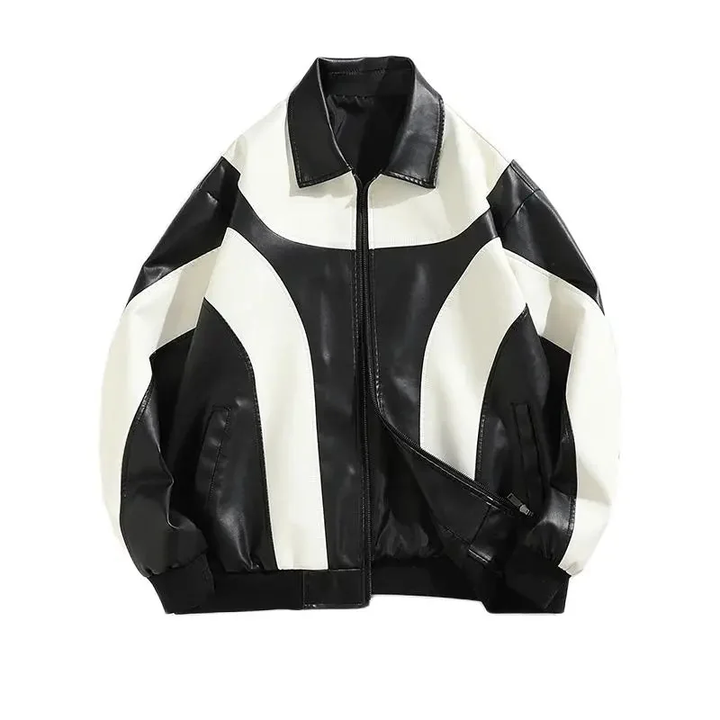 Black Faux Leather Womens Biker Bomber Jacket
