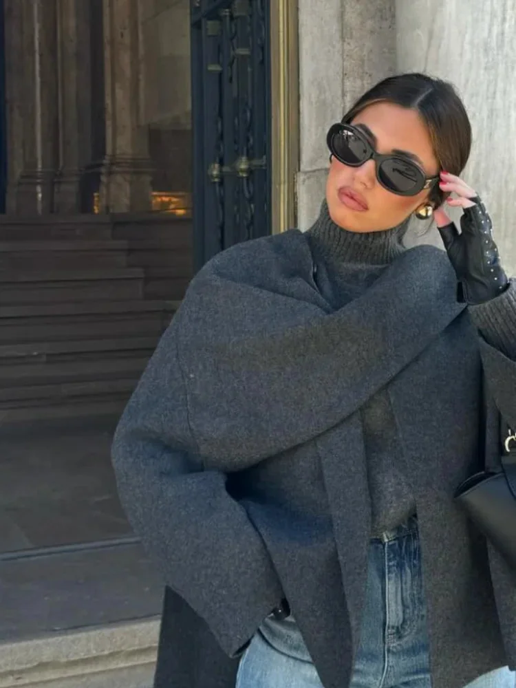 Gray Wool Blend Womens Jacket - Premium Limited Edition