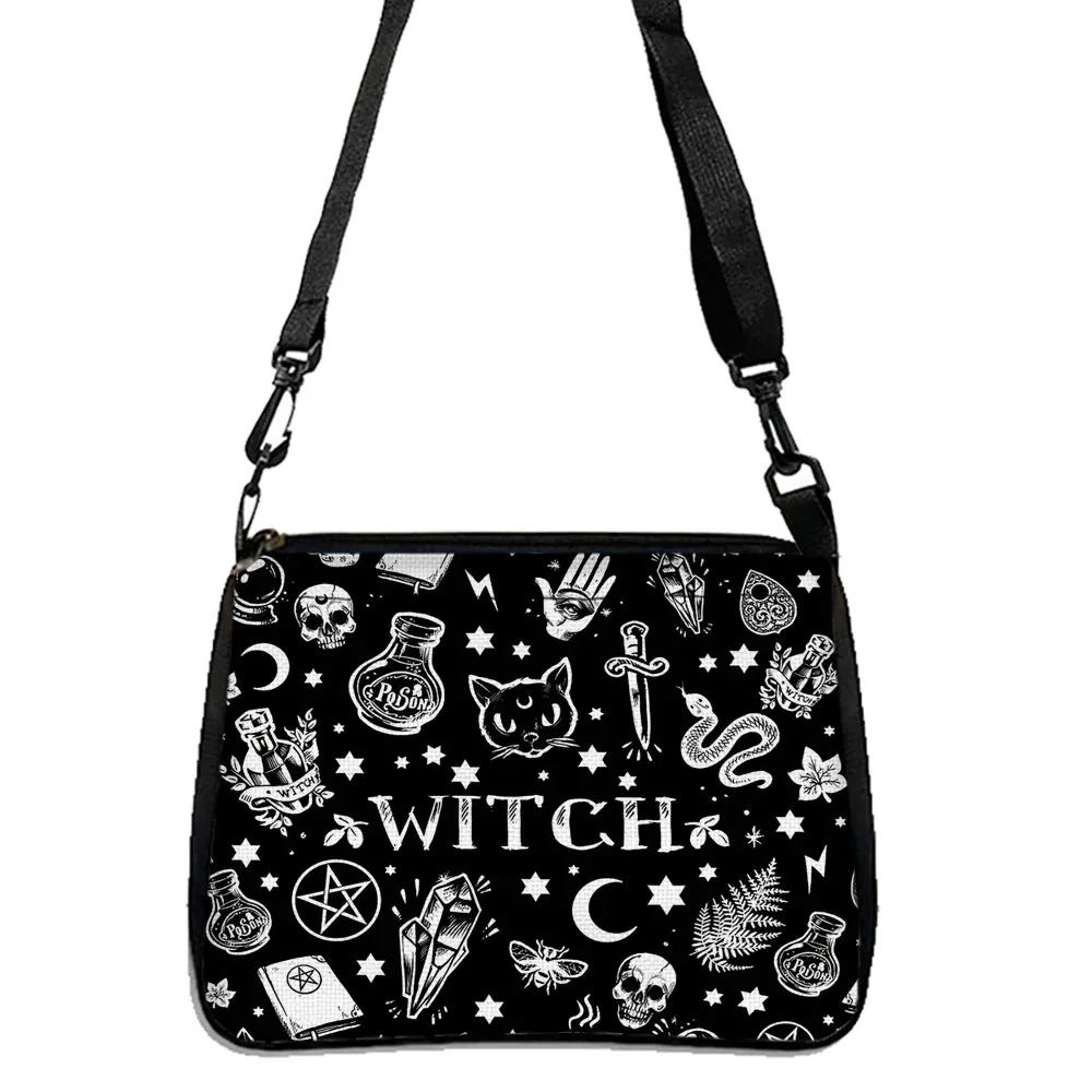 Gothic Style Black Cotton Polyester Blend Womens Bag