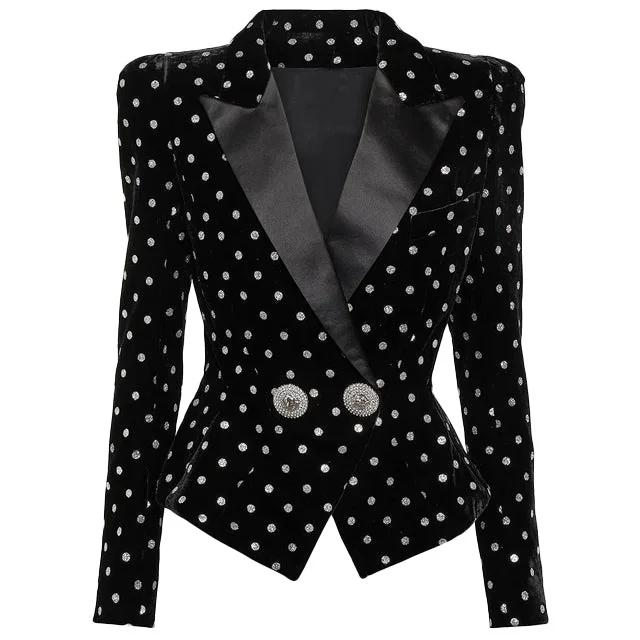 Black Velvet Womens Blazer Luxe Style