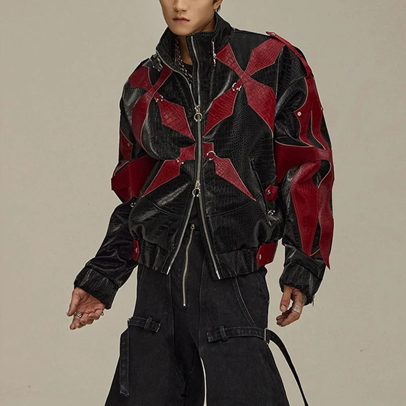 Premium Black Faux Leather Mens Jacket