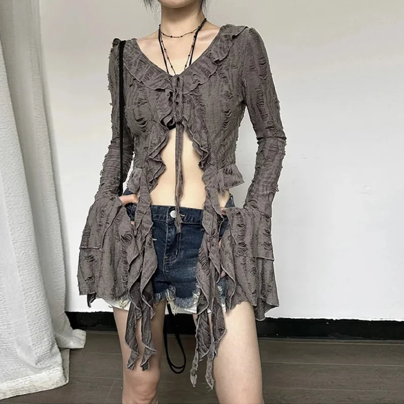 Vintage Cotton Polyester Womens Blouse - Elegant Fashion Wear