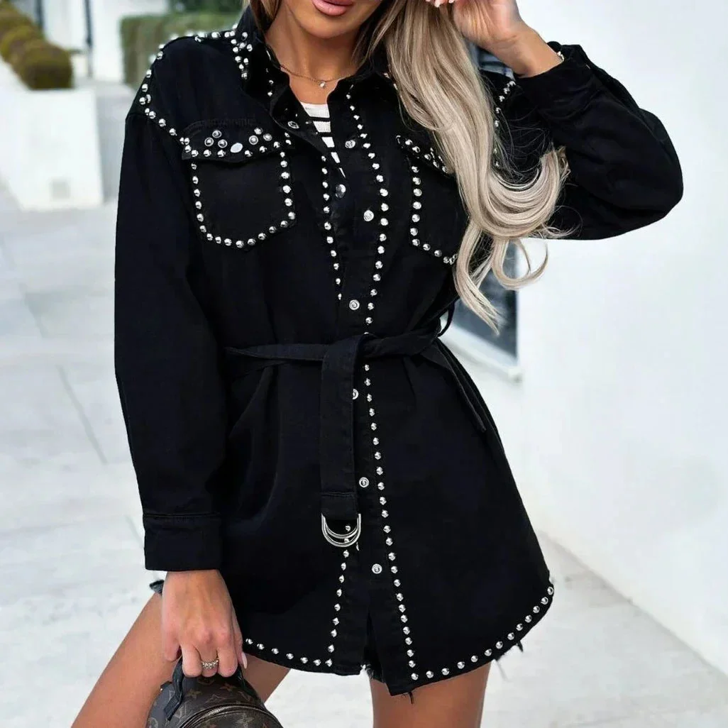 Black Denim Jacket for Women - Premium Cotton Blend